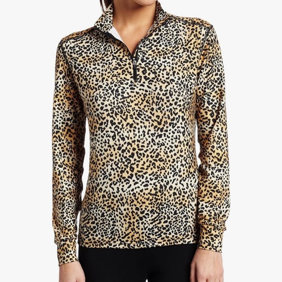 Hot Chillys Women’s Cheetah Print Quarter  Zip Top size medium - Picture 3 of 12